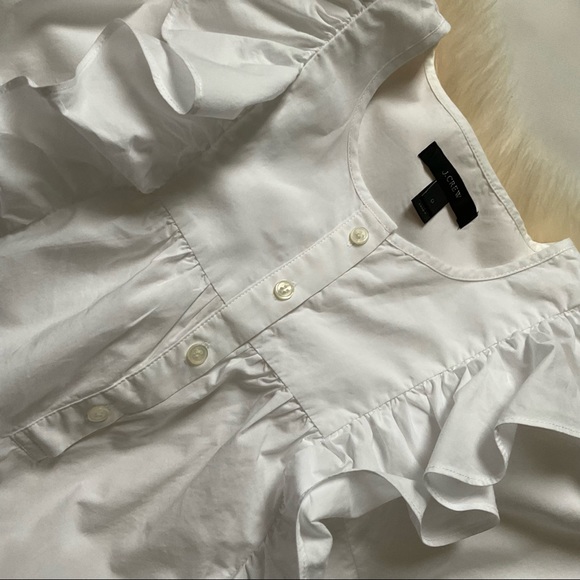 JCREW EXAGGERATED RUFFLE FRONT POPOVER SZ 0 - Picture 5 of 7